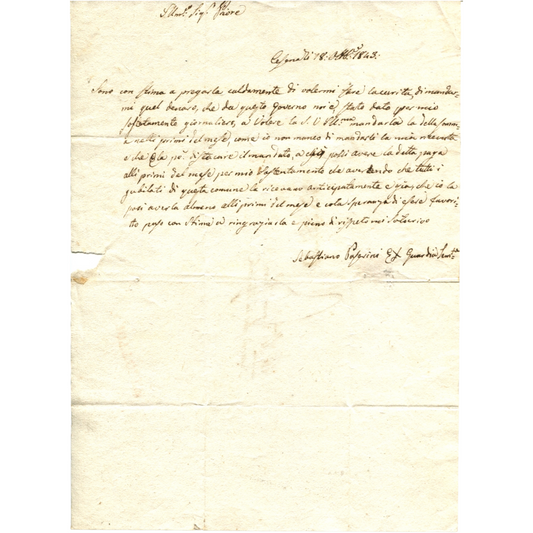 Autographed letter signed · 1843