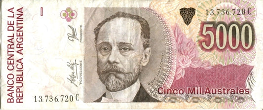 5000 AUSTRALES "MIGUEL JUÁREZ CELMAN" · Argentina · 1989/1991