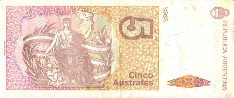 5 AUSTRALES "JUSTO JOSÉ DE URQUIZA" · Argentina · 1986/1989