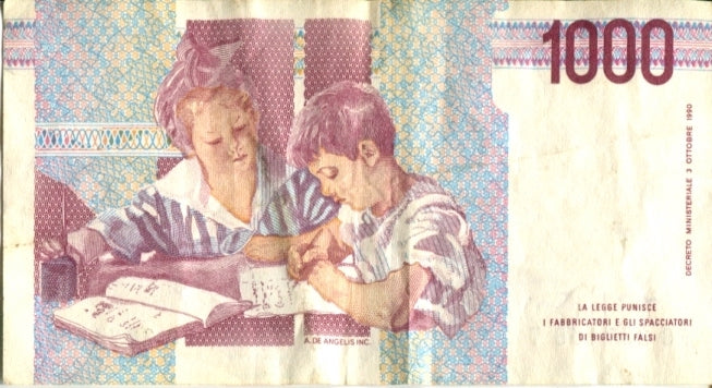 1000 LIRE "MARIA MONTESSORI" Italy 1990