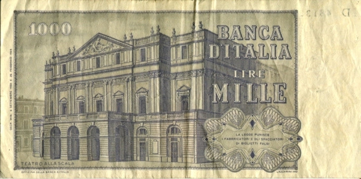 1000 LIRE "GIUSEPPE VERDI" · Italia · 1980